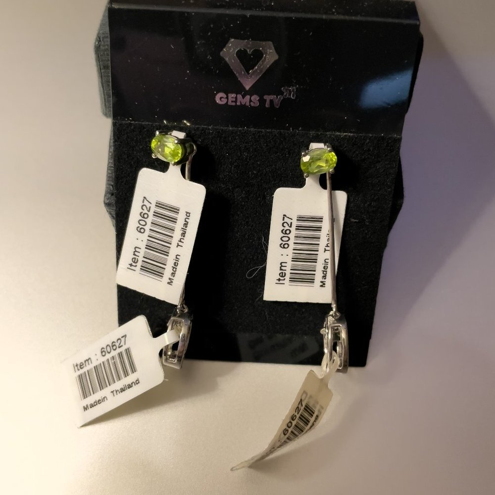 New Peridot Earrings, Post Holes, Hanging Earrings